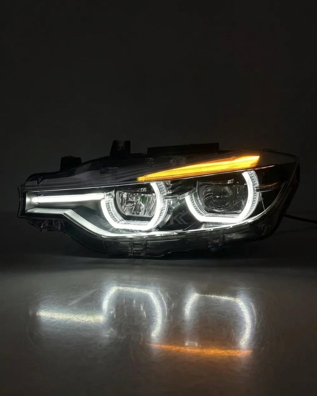 BMW 3 Series F30 LED Headlight Assembly with Triple-Color DRL (Amber / White / Yellow) & High / Low Beam 2012 - 2018