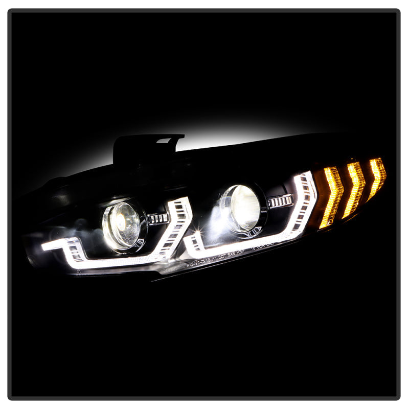 SPYDER Honda Civic 16-20 LED Model High-Power LED Module Headlights - Black (PRO-YD-HC16LEDAP-SEQGR-BK) 5088932
