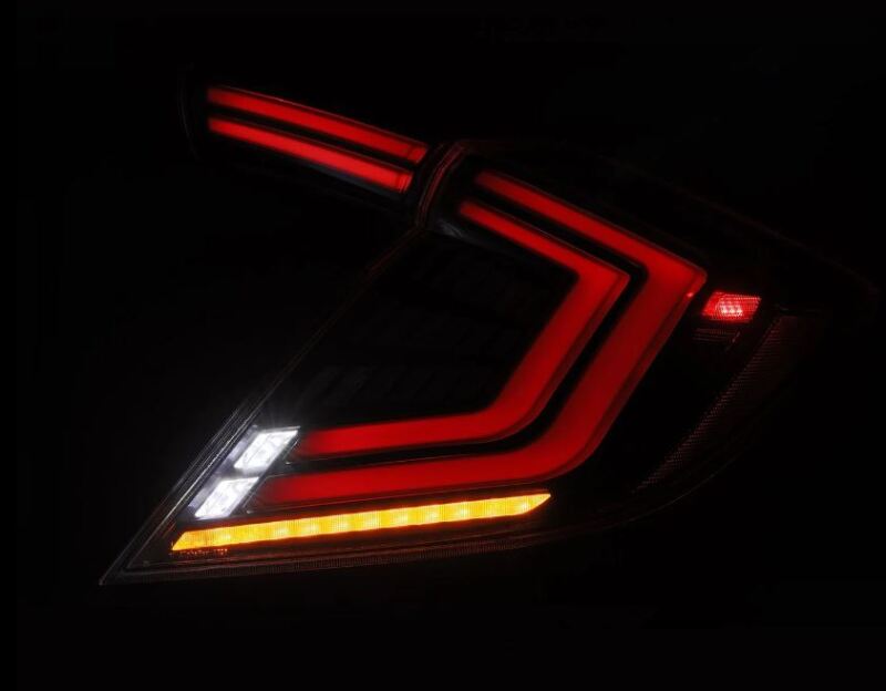 AlphaRex 16-21 Honda Civic Hatchback / Type-R FK8 Nova-Series LED Tail Lights (Pair) - Black 676020 *Discontinued