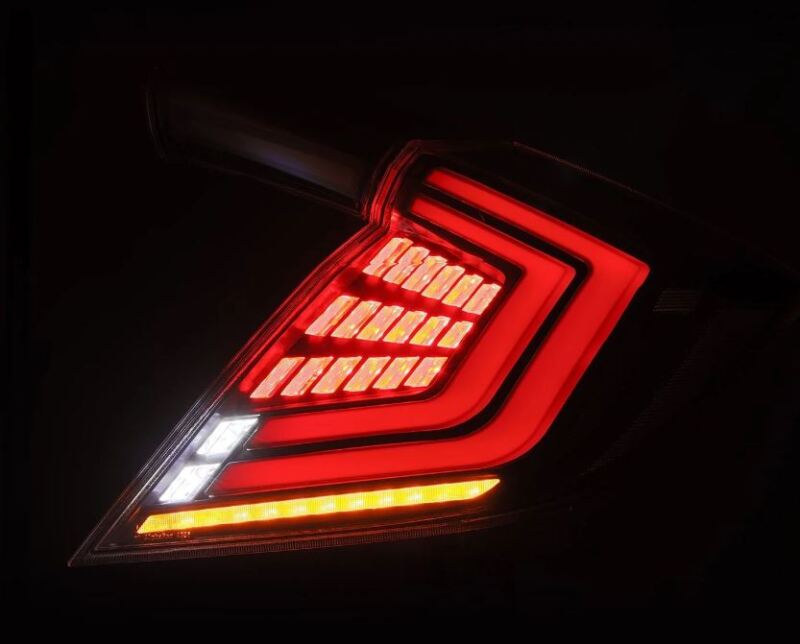 AlphaRex 16-21 Honda Civic Hatchback / Type-R FK8 Nova-Series LED Tail Lights (Pair) - Black 676020 *Discontinued