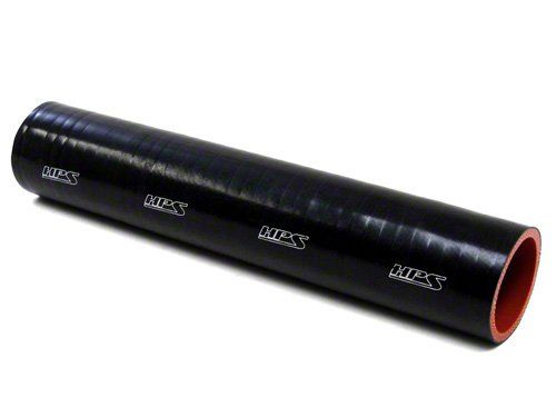HPS 2-9/16" ID, 1 Foot Length, Silicone Straight Coupler Tube Hose, High Temp 4-ply Reinforced, Black, 65mm ID