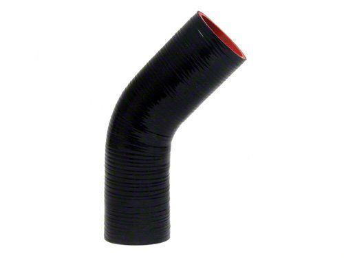 HPS 2" ID, Silicone 45 Degree Elbow Coupler Hose, High Temp 4-ply Reinforced, Black, 51mm ID