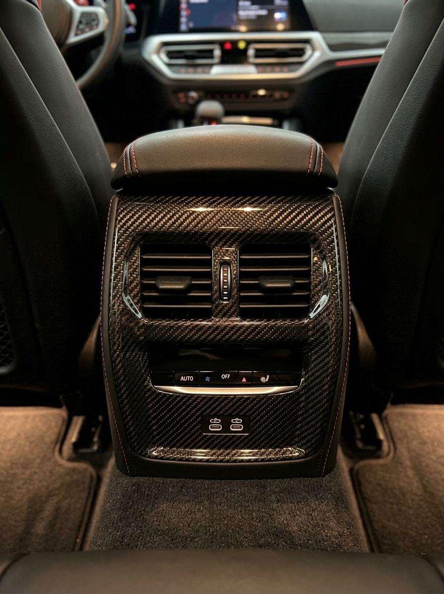 BMW 3 Series G80 G82 M3 M4 Carbon Fiber Rear Console Trim (2019+)