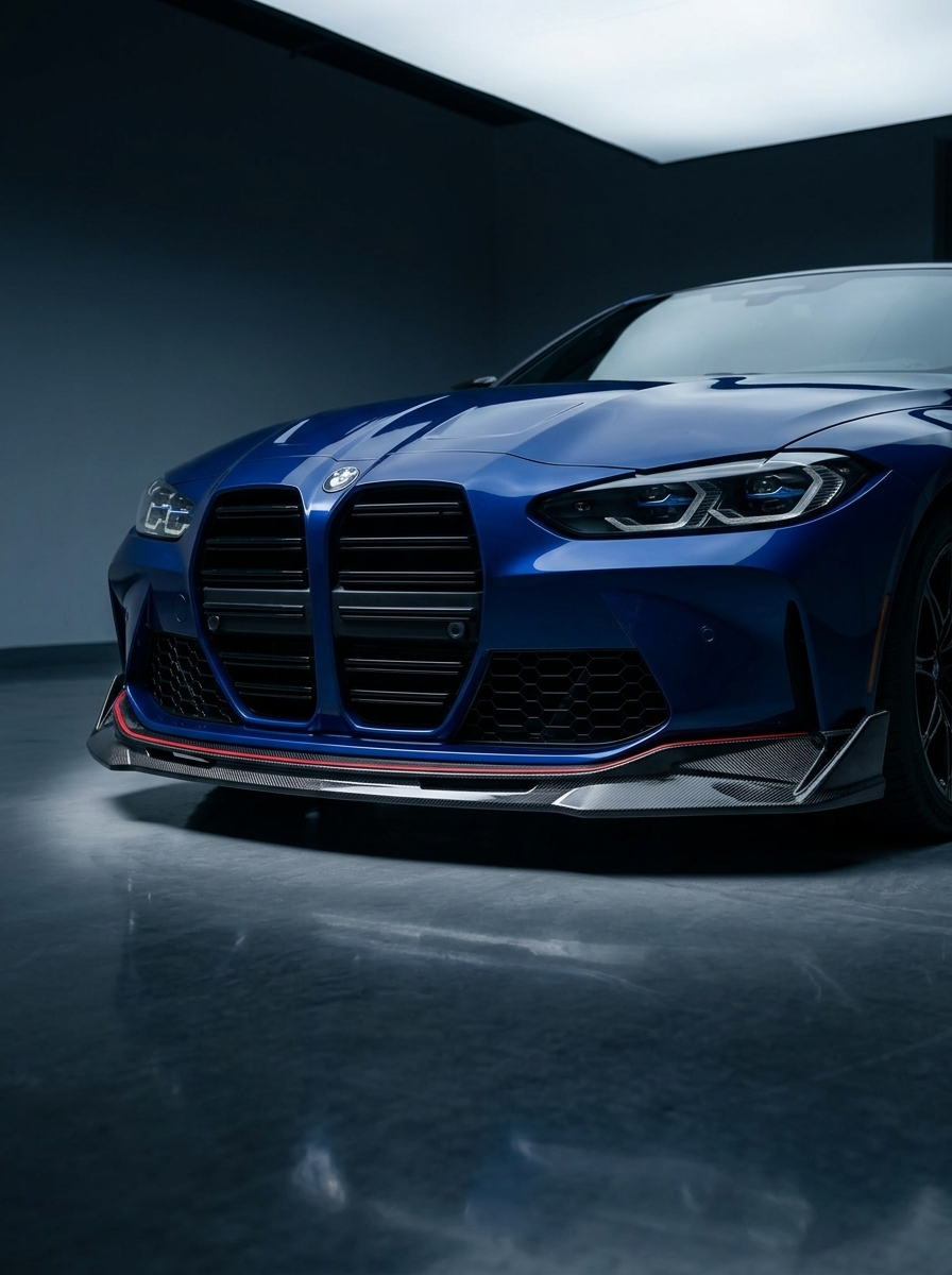 BMW 3 Series M3 M4 G80 G82 V Style Carbon Fiber Front Lip (2019 +)