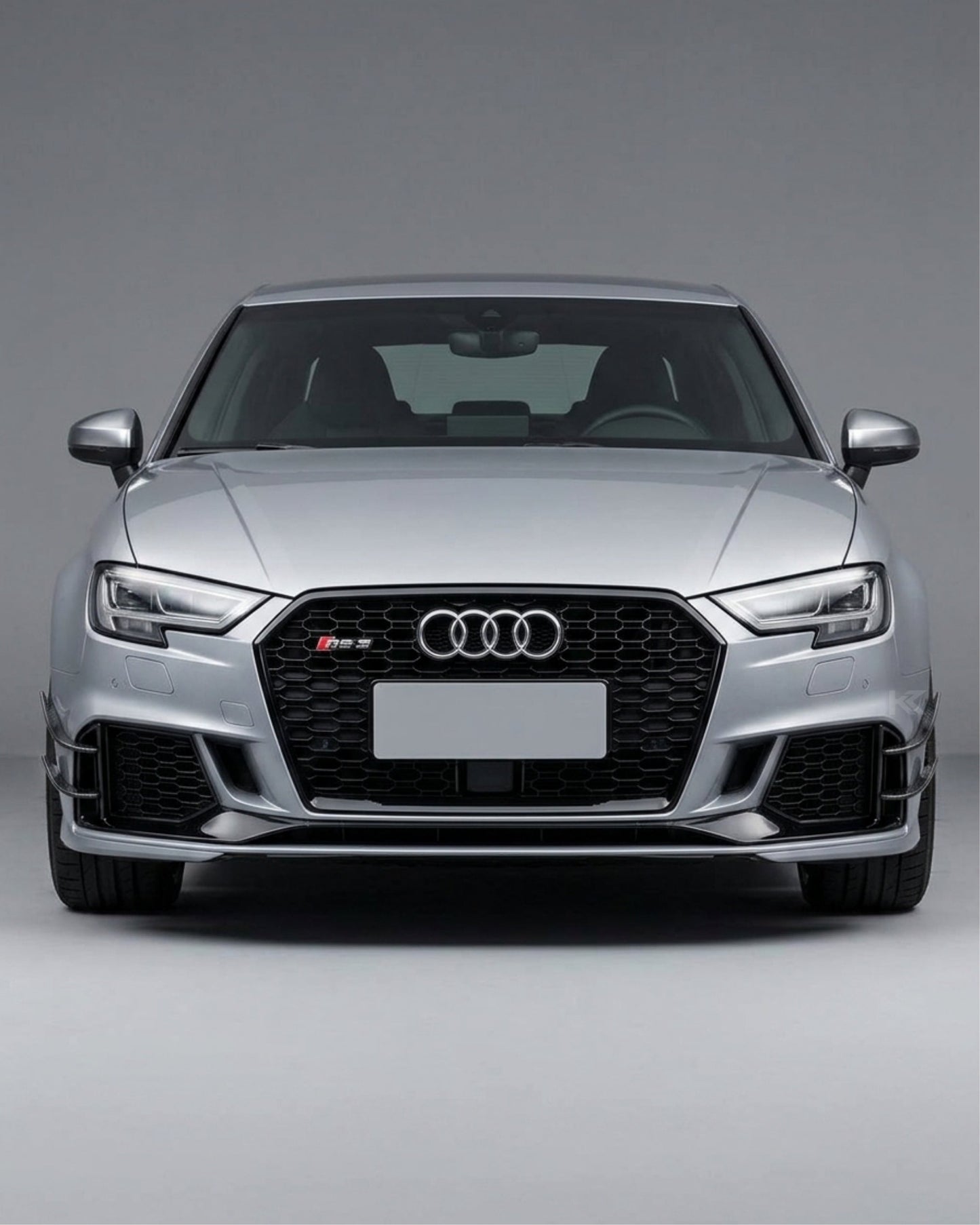 2017–2019 Audi RS3 8V Sedan Front Bumper Fins – Carbon Fiber