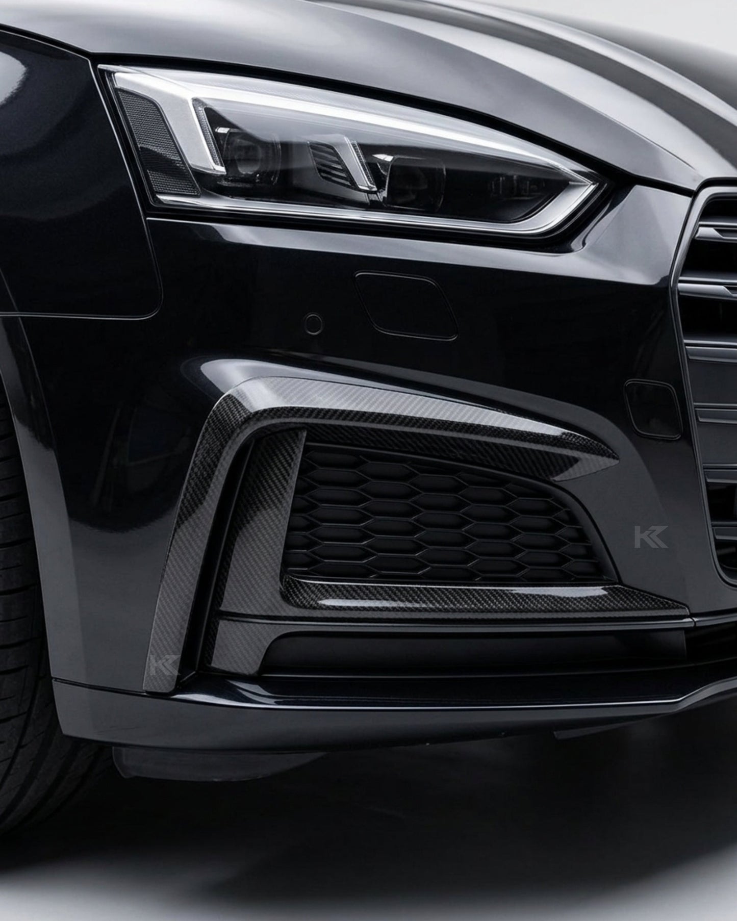 2017–2019 Audi A5 S-Line / S5 B9 Front Bumper Canards – Carbon Fiber