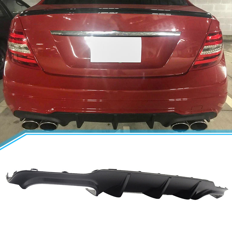 2012-2014 Mercedes W204 C-Class Rear Bumper Diffuser ABS