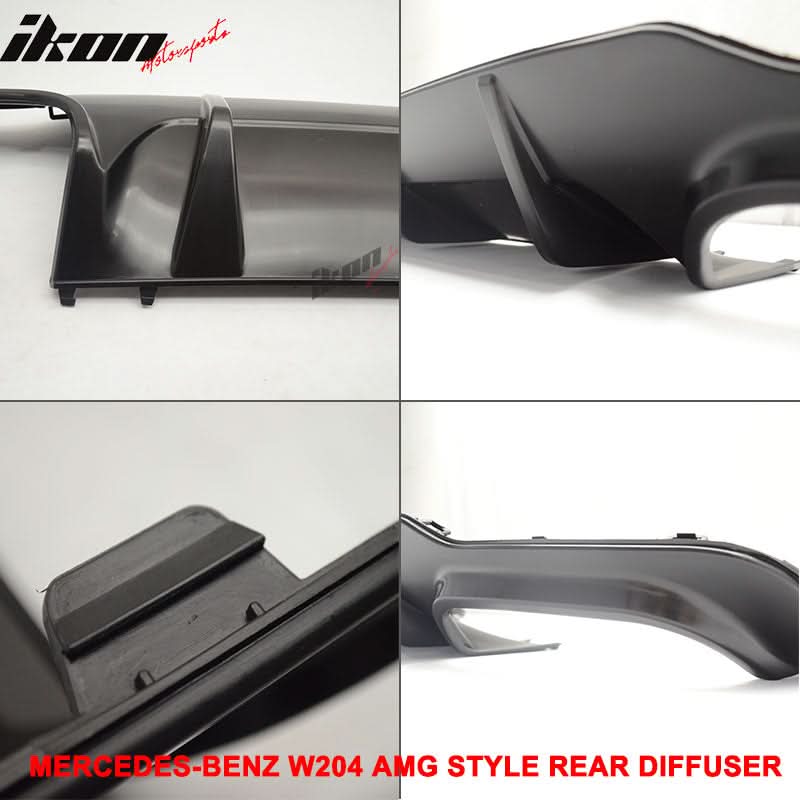 Fits 12-14 Benz W204 C-Class CF Rear Diffuser + C63 Exhaust Tips