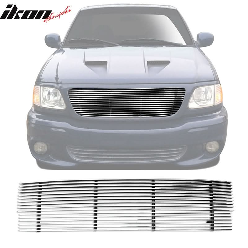 1997-1998 Ford F-150 Horizontal Cutout Style Silver Front Grile Insert