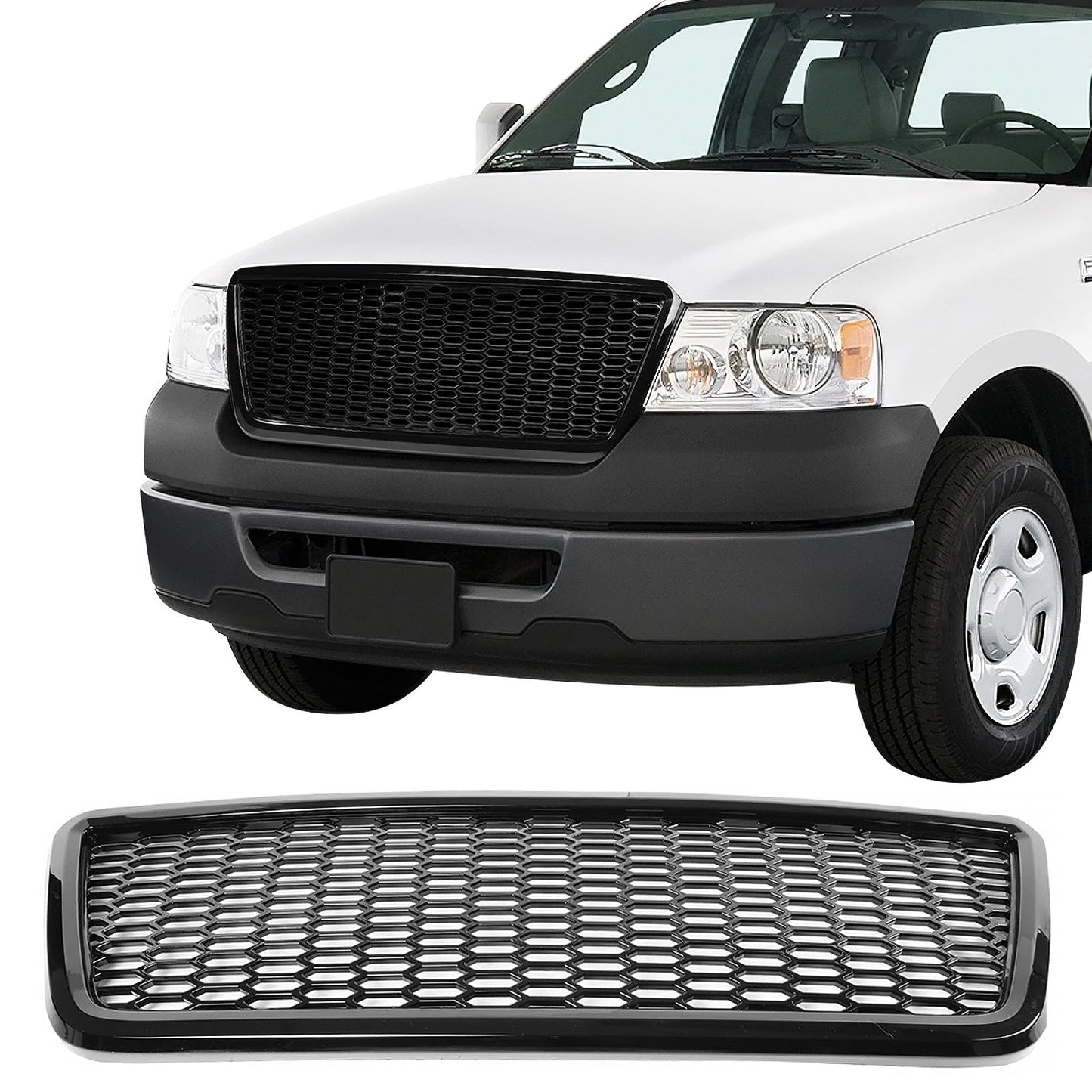 2004-2008 Ford F-150 Mesh Style Black Front Upper Mesh Grille ABS