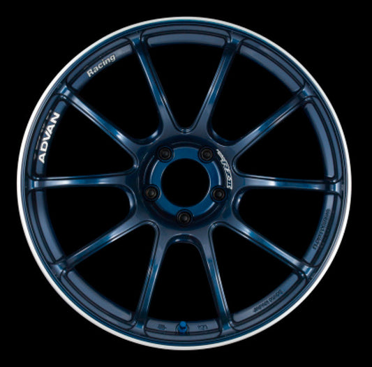 Advan RZII 17x7.5 +38 4-100 Racing Indigo Blue Wheel YAZ7F38AE