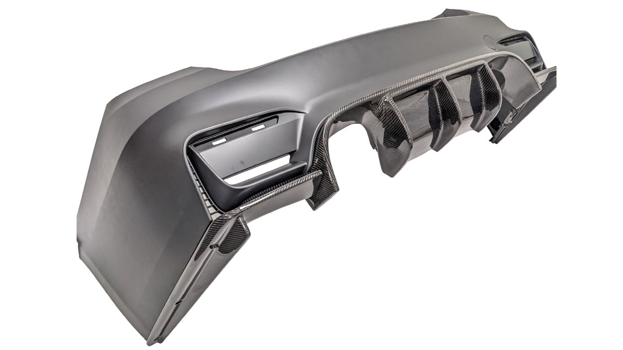 BMW F30 M3 Style Rear Bumper V-Style Carbon Fiber Diffuser