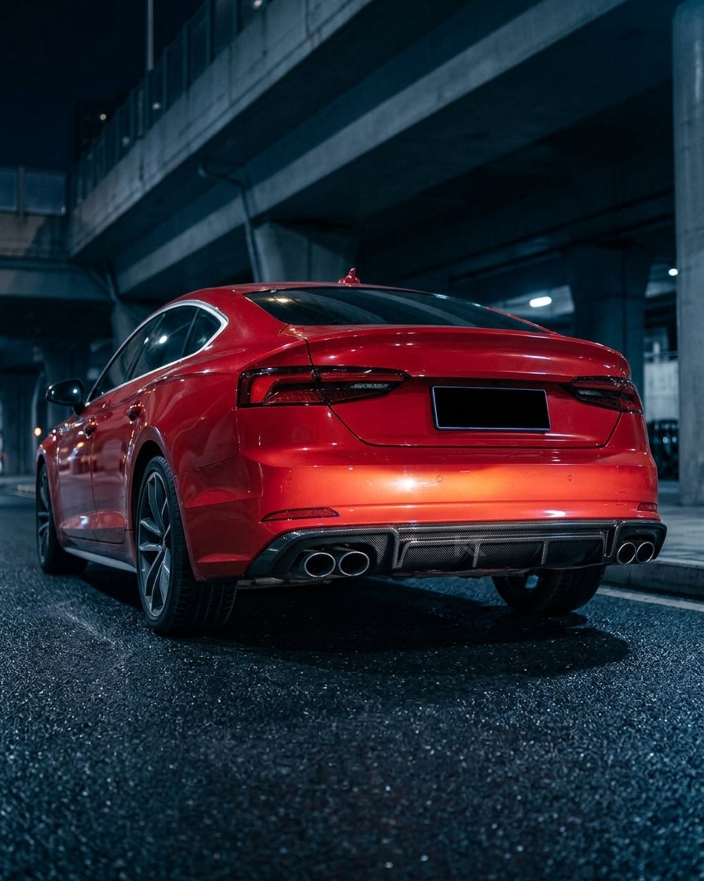 2017–2019 Audi A5 S-Line / S5 B9 Coupe & Sportback S5 Style Rear Bumper Diffuser – Carbon Fiber