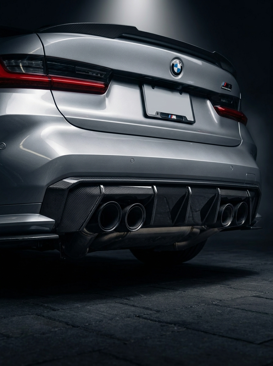 BMW 3 Series G80 M3 G82 G83 M4 Euro Version OE Style Carbon Fiber Rear Diffuser (2019 - 2024)