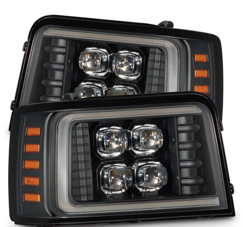 AlphaRex 92-96 Ford F-Series/Bronco NOVA-Series LED Proj Headlight Bk w/Actv Light SeqSig & SBDRL 880299 *Discontinued