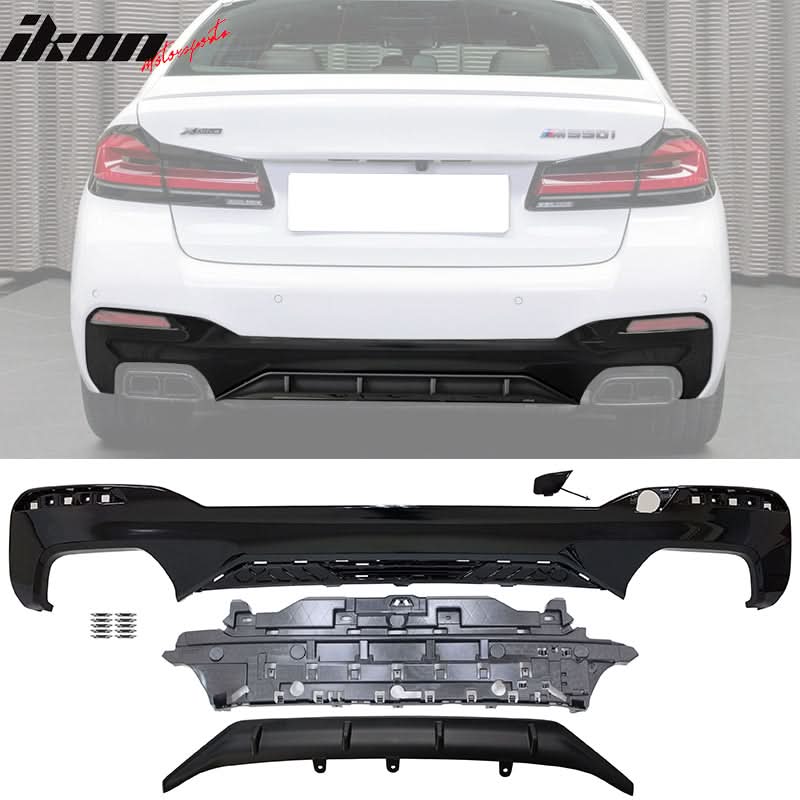 Fits 2021-2023 G30 G31 M550i Rear Diffuser+Front Bumper Lip+Side Skirt