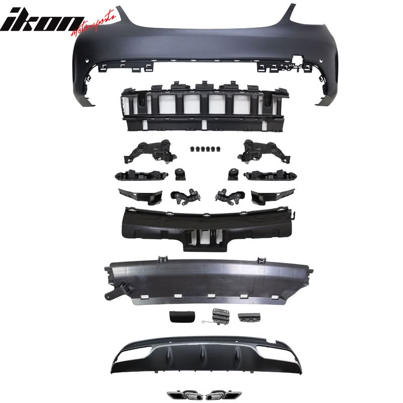 2015-2016 Benz W205 C63 Style Full PDC Front +Rear Bumper+Side Skirts