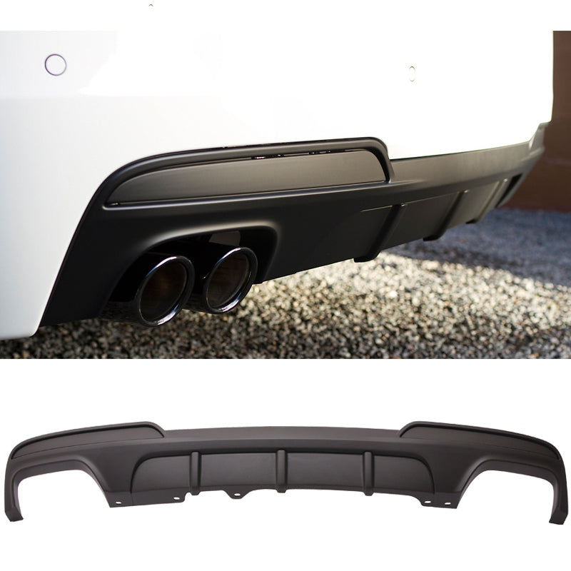 2011-2016 BMW F10 MP Black Rear Bumper Lip Diffuser Quad Twin Exhaust