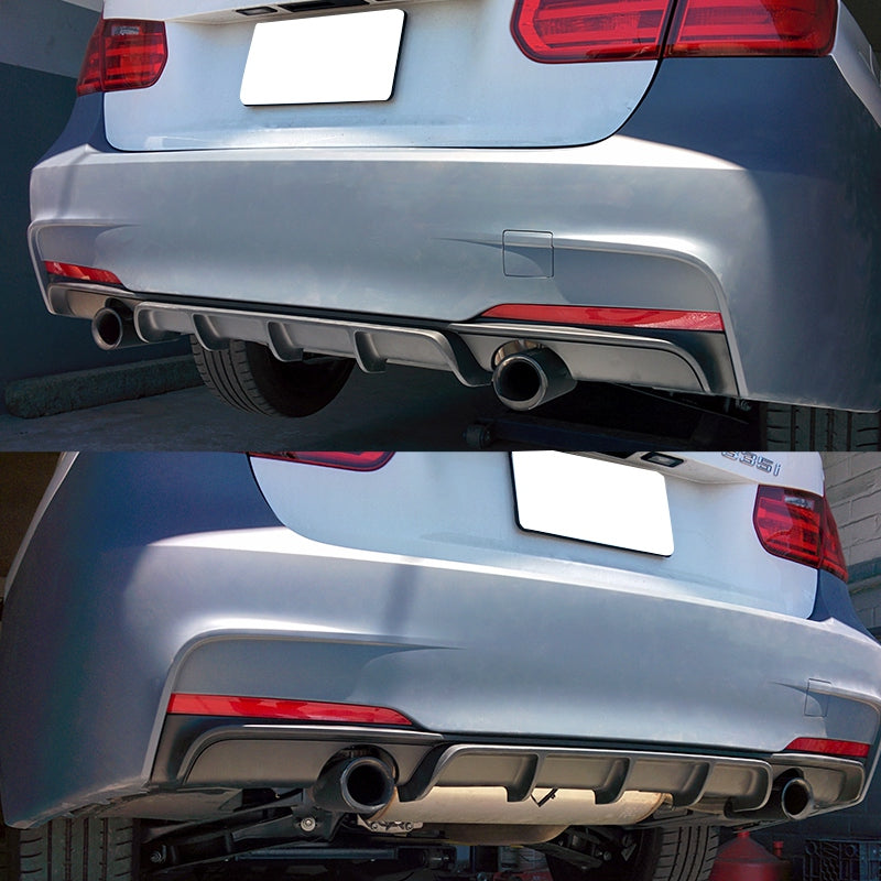 2012-2018 BMW F30 MT M Sport Rear Bumper Diffuser Single Muffler Dual