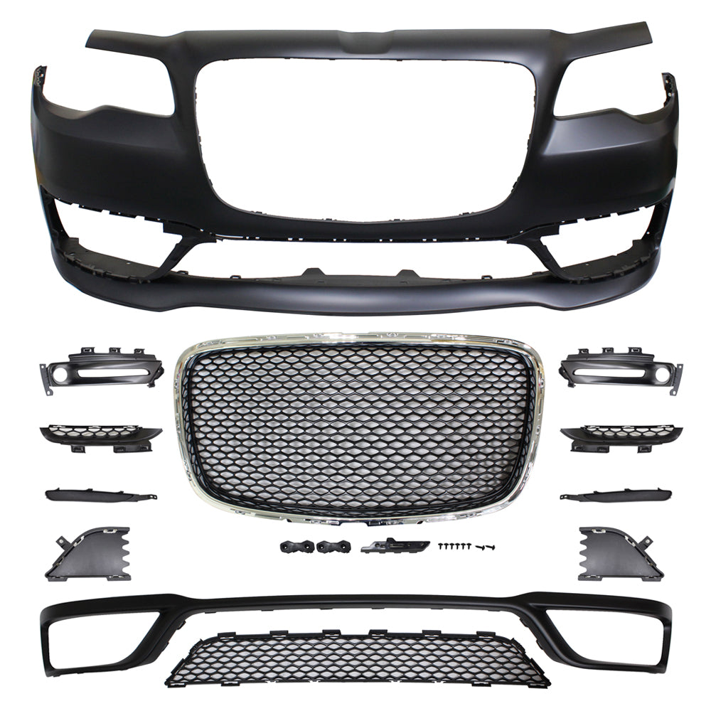2015-2023 Chrysler 300 S Model Front Bumper Cover+Grill No Sensor Hole