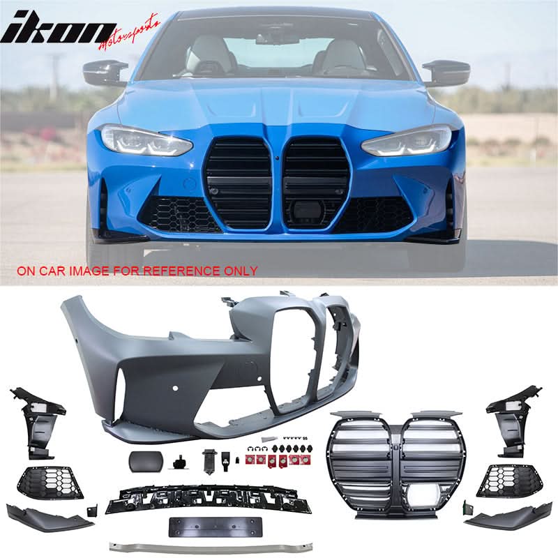 2019-2023 BMW G20 M3 Style Bumper for Round Tips&Side Skirt w/ Light