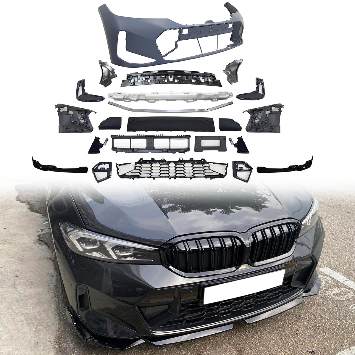 2023-2024 BMW G20 3-Series LCI & M340i M-P Style Front Bumper Cover
