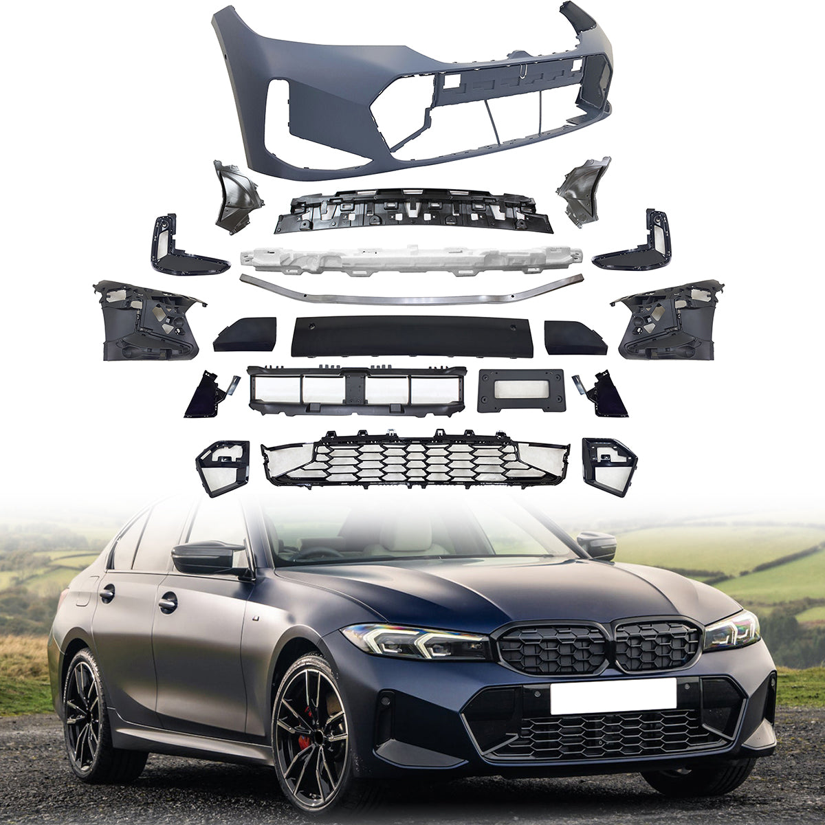 2023-2024 BMW G20 3-Series LCI& M340i M-Sport Style Front Bumper Cover