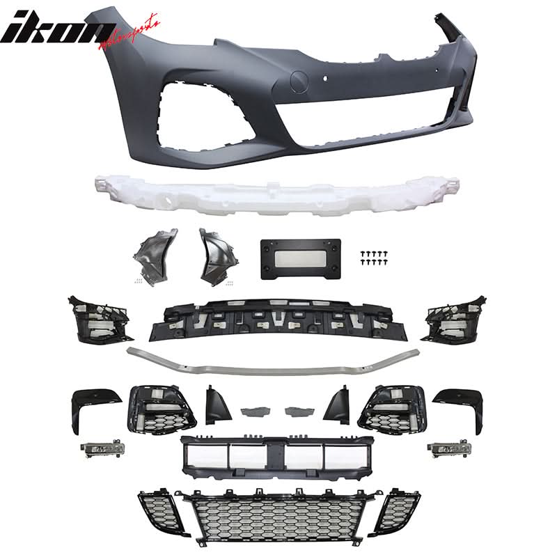 2019-2022 BMW 3 Series G20 M-Tech Black Front Rear Bumper Side Skirts