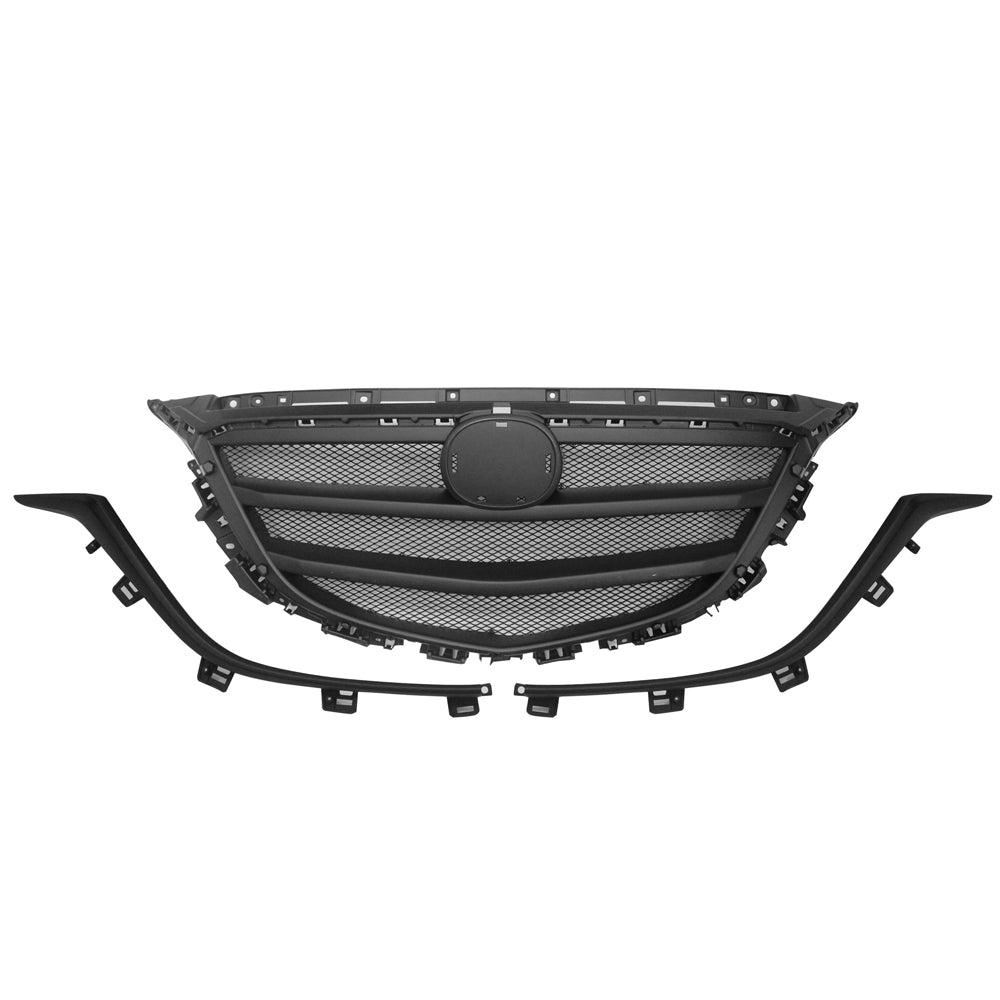 2014-2016 Mazda 3 KS Style Unpainted Front Bumper Conversion W/ Grille