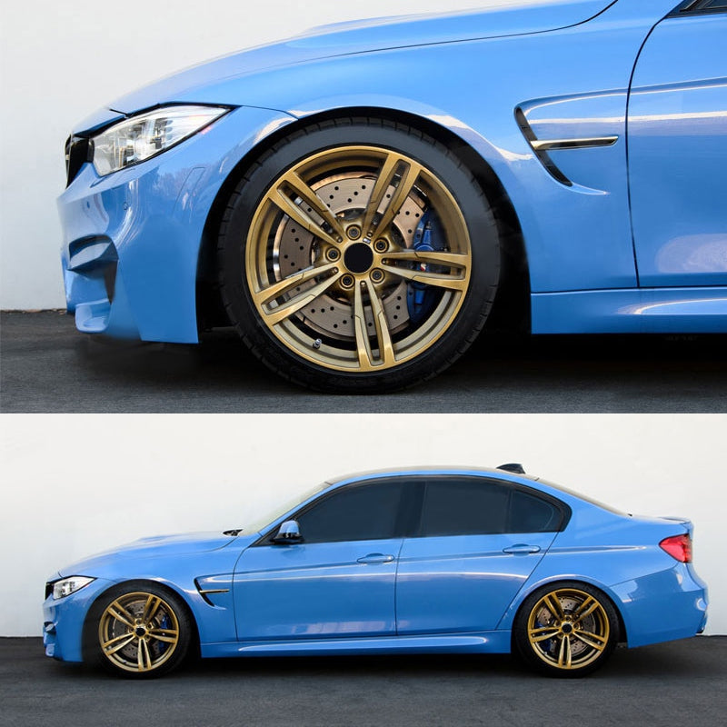 2012-2018 F30 M3 M4 Style Unpainted Metal Fender with Chrome Side Vent