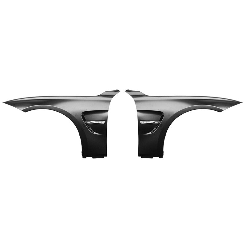2012-2018 F30 M3 M4 Style Unpainted Metal Fender with Chrome Side Vent