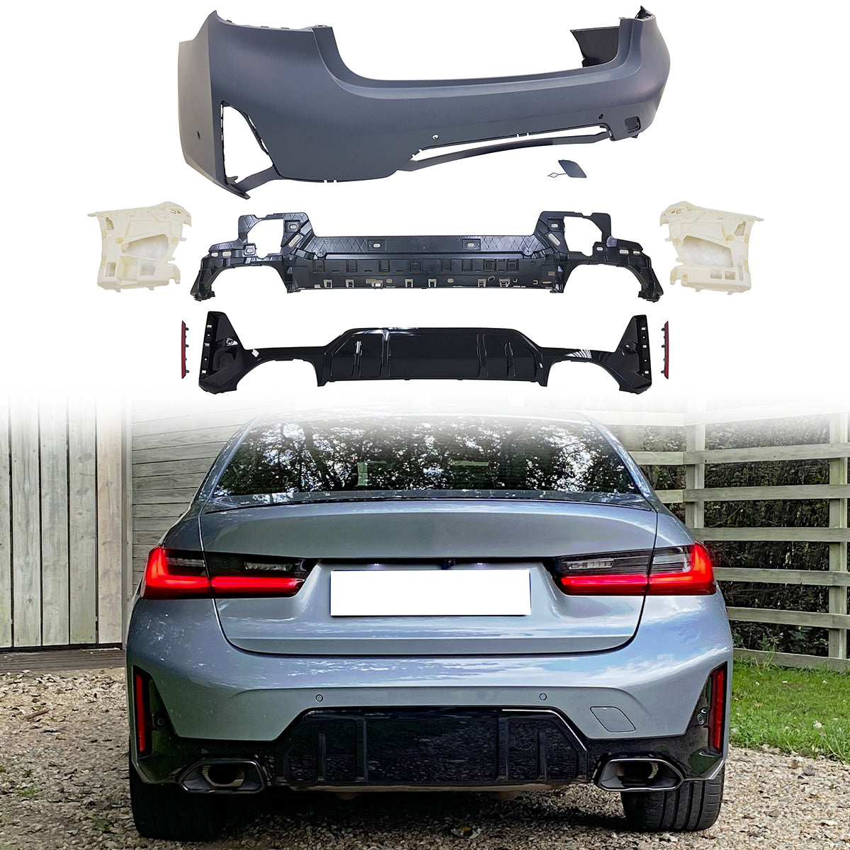 2023-2024 BMW G20 3-Series LCI M340i M-Sport Style Rear Bumper Cover