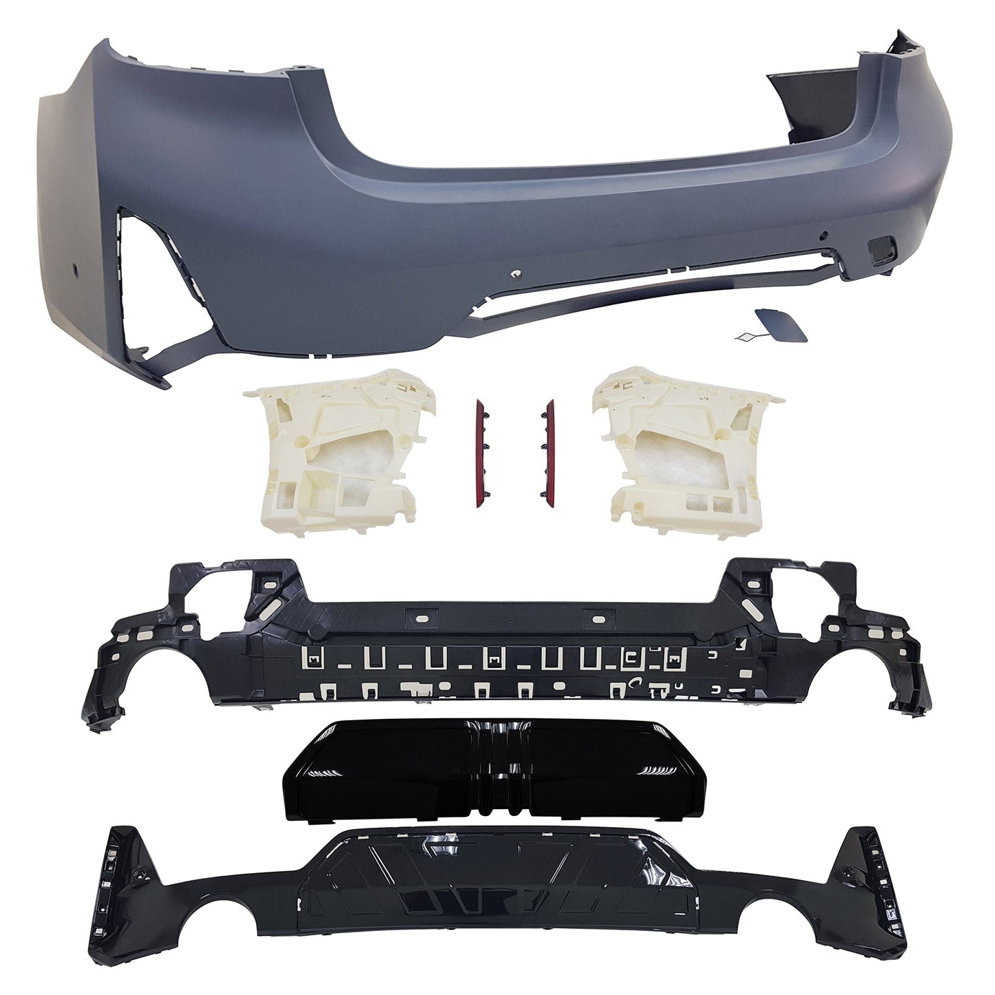 2023-2024 BMW G20 3-Series LCI 330i M-P Style Rear Bumper Cover Set