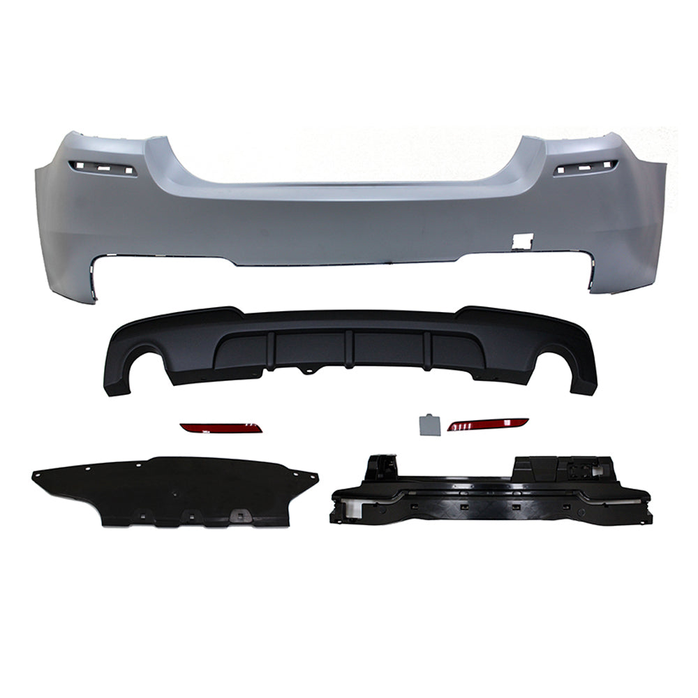 2011-2016 F10 535i MP Style Single Muffler Twin Outlet Rear Bumper