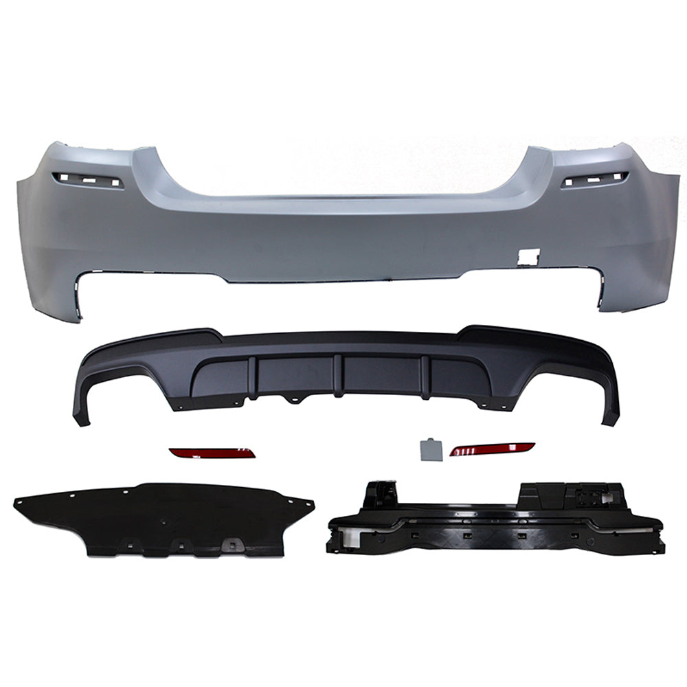 2011-2016 BMW F10 M-P Style Twin Muffler Dual Outlet Rear Bumper PP