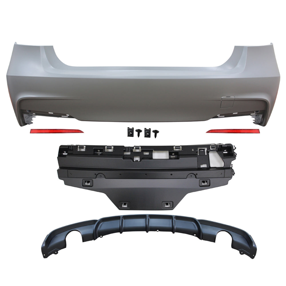2012-2018 BMW F30 335i MP Single Muffler Twin Outlet Rear Bumper Cover