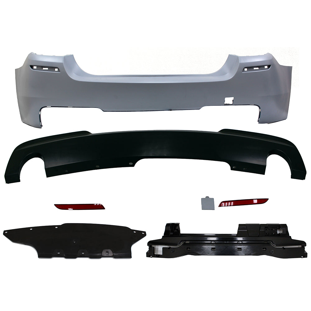 2011-2016 BMW 5 F10 MTech Style Twin Outlet Rear Bumper Conversion