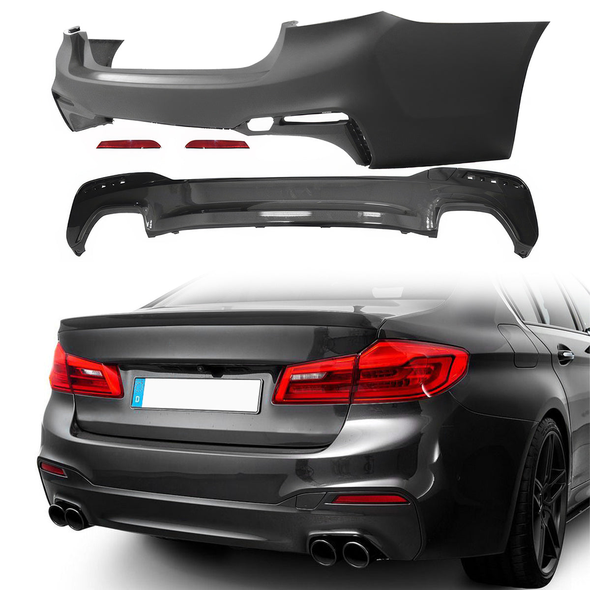 2017-2020 BMW 5 Series G30 MT Rear Bumper Cover Replacement PP
