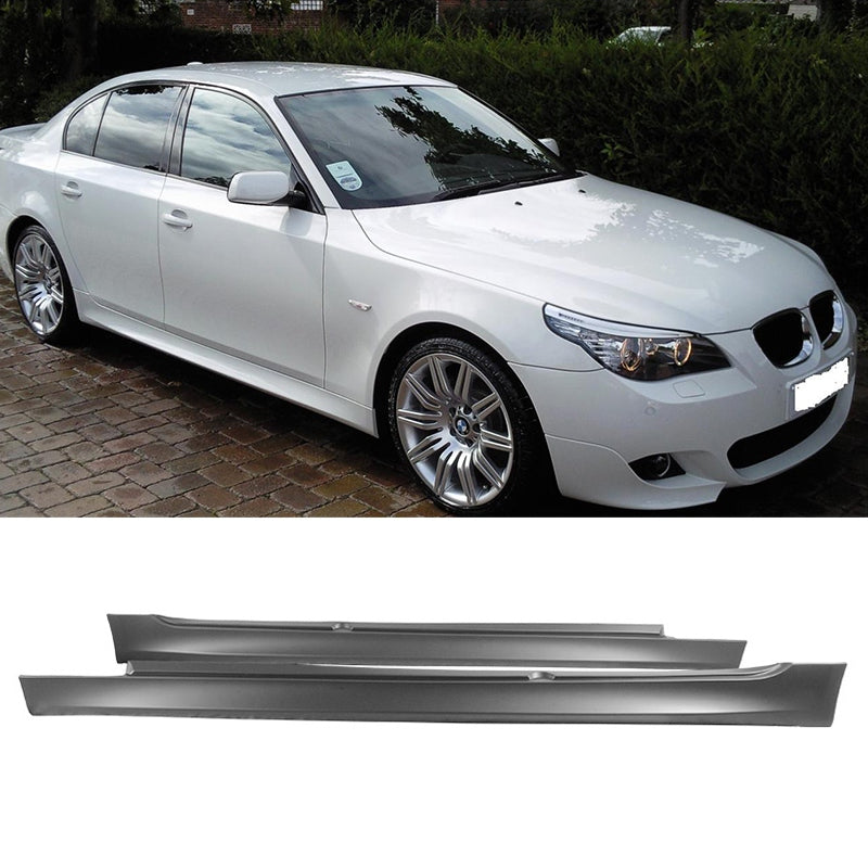 2004-2010 BMW E60 E61 M5 Style Unpainted Black Side Skirts Panels PP