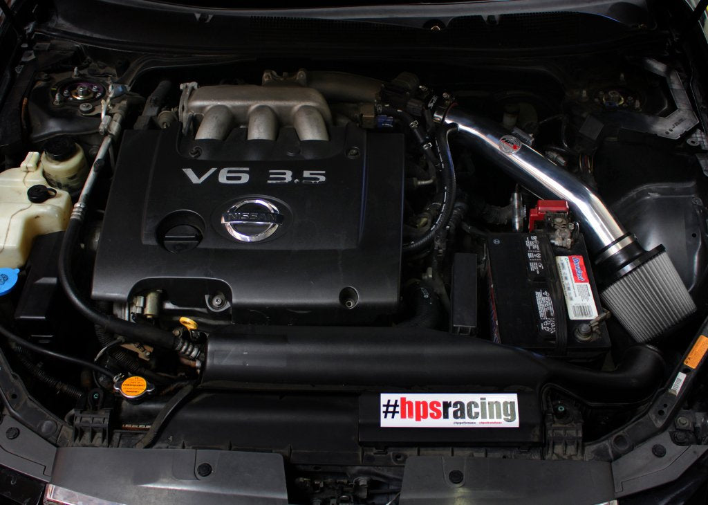 HPS Shortram Air Intake Kit 2004-2008 Nissan Maxima V6 3.5L, Includes Heat Shield, Polish