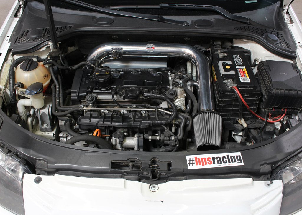 HPS Shortram Air Intake Kit 2006-2008 Volkswagen EOS 2.0T Turbo FSI Auto Trans., Includes Heat Shield, Red