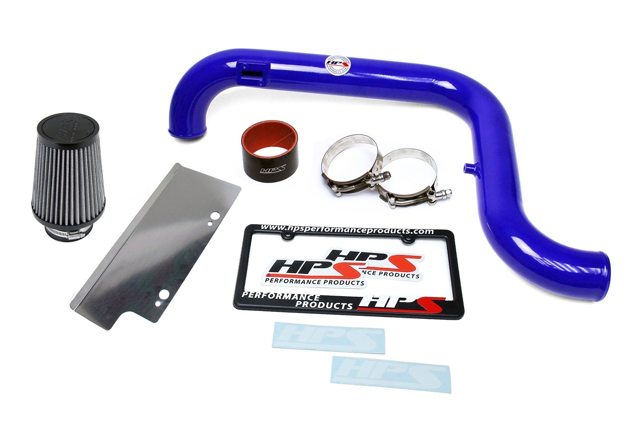 HPS Shortram Air Intake Kit 2006-2008 Volkswagen EOS 2.0T Turbo FSI Manual Trans., Includes Heat Shield, Blue