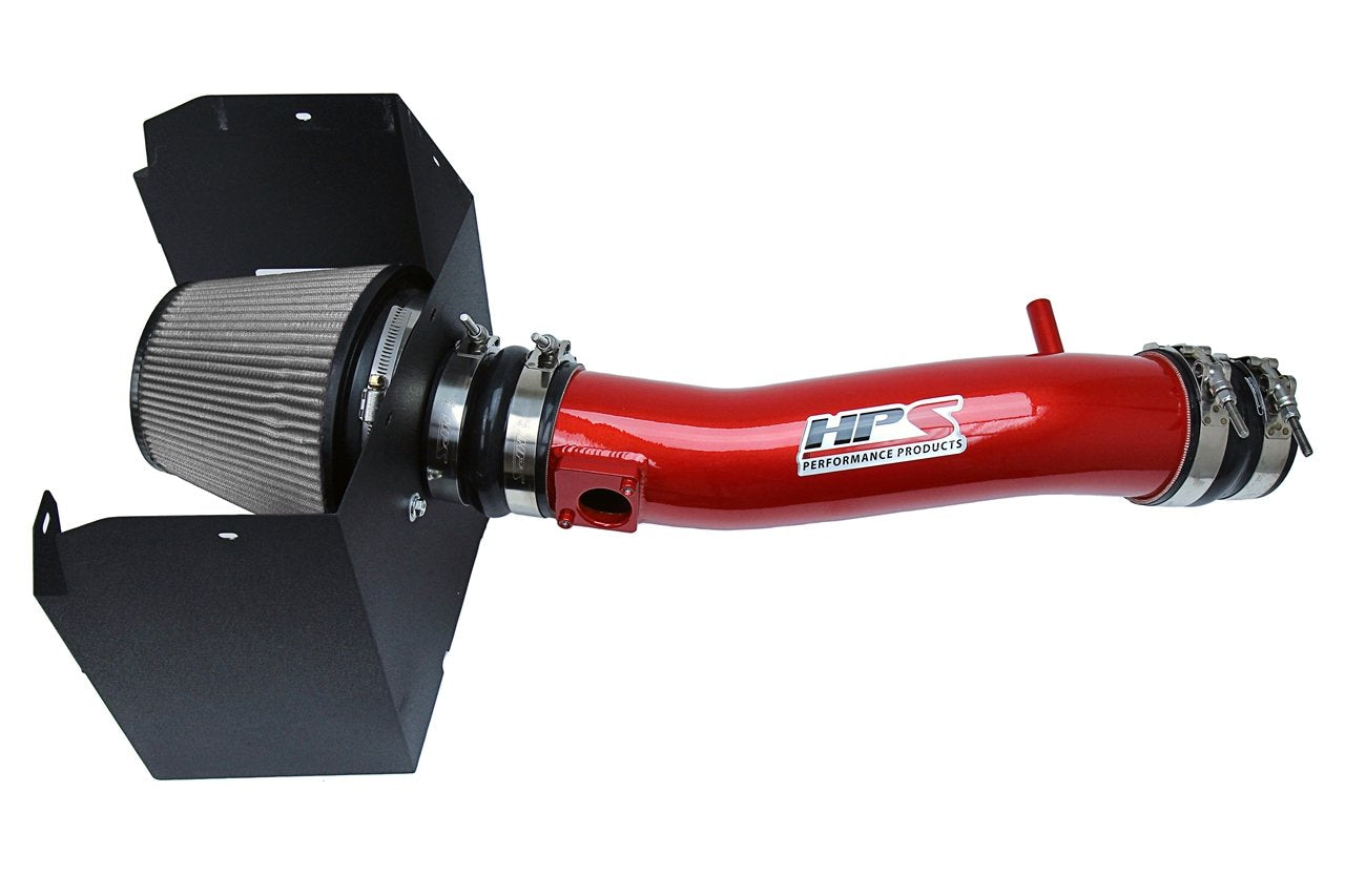 HPS Shortram Air Intake Kit 2016-2019 Toyota Tacoma 3.5L V6, Includes Heat Shield, Red