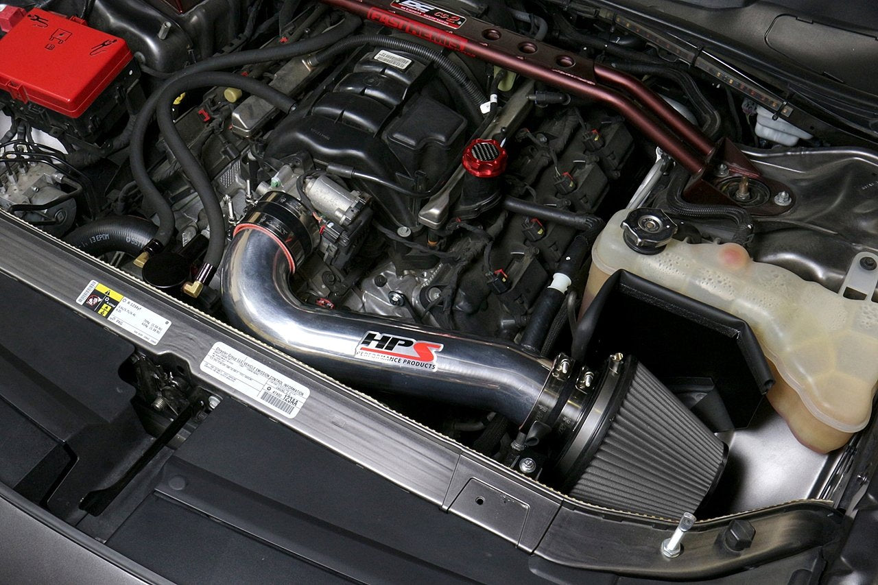 HPS Shortram Air Intake Kit 2011-2017 Chrysler 300C 5.7L V8 except Shaker Hood, Includes Heat Shield, Black