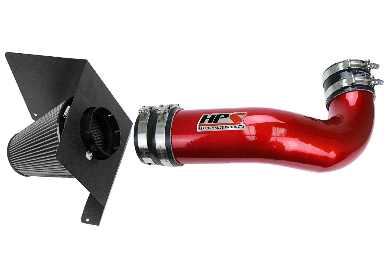 HPS Shortram Air Intake Kit 2007-2008 Chevy Avalanche 5.3L 6.0L V8, Includes Heat Shield, Red