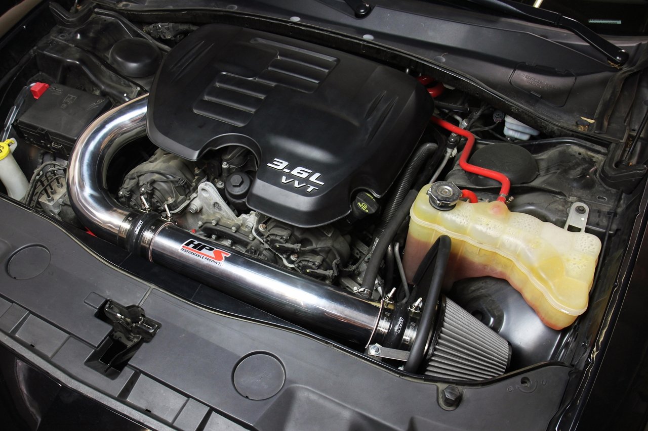 HPS Shortram Air Intake Kit 2011-2018 Chrysler 300 3.6L V6, Includes Heat Shield, Blue