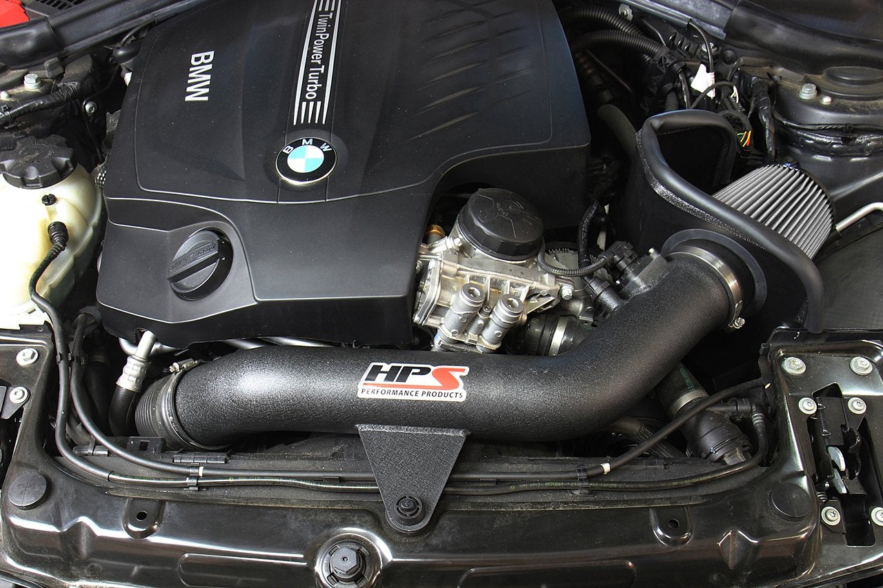 HPS Shortram Air Intake Kit 2014-2016 BMW M235i F22 3.0L Turbo N55, Includes Heat Shield, Blue