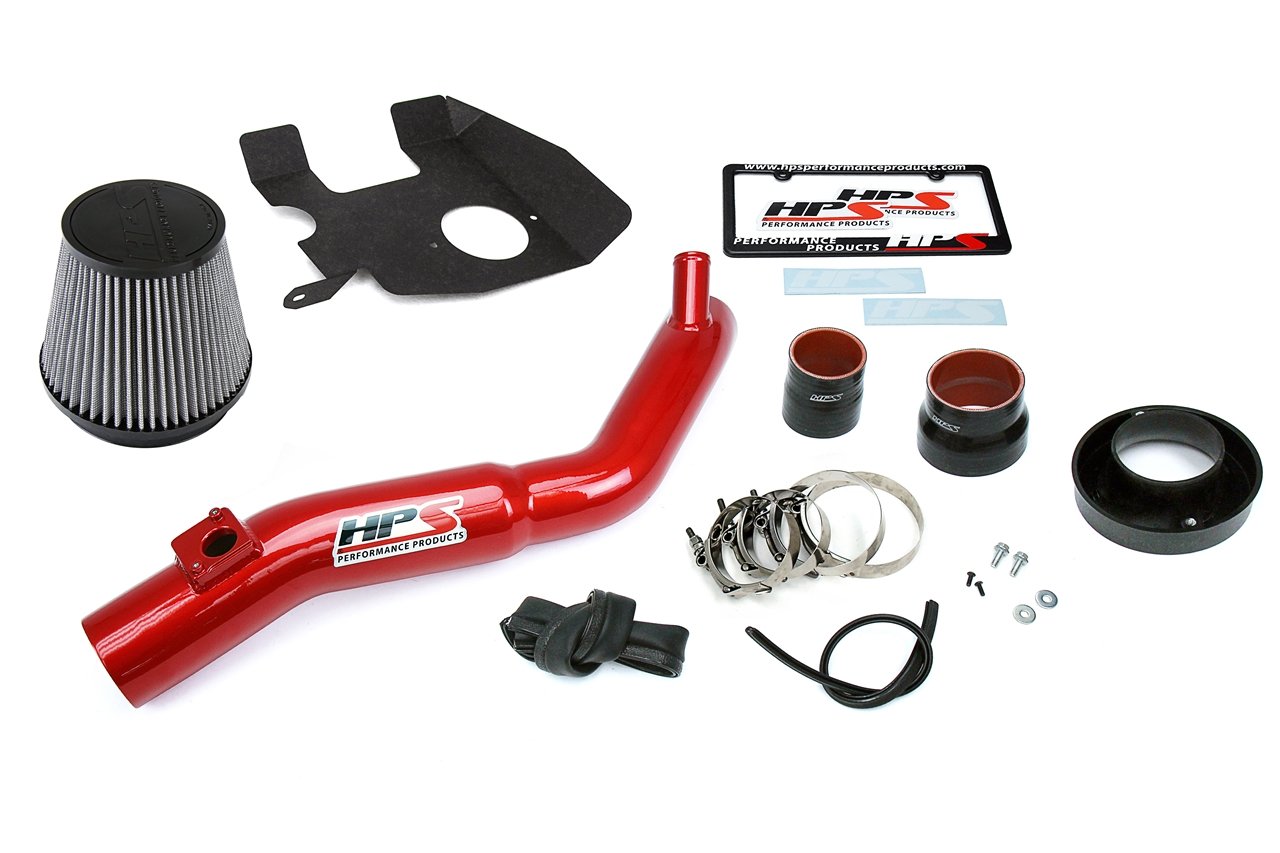 HPS Shortram Air Intake Kit 2018-2019 Lexus GS300 2.0L Turbo, Includes Heat Shield, Red