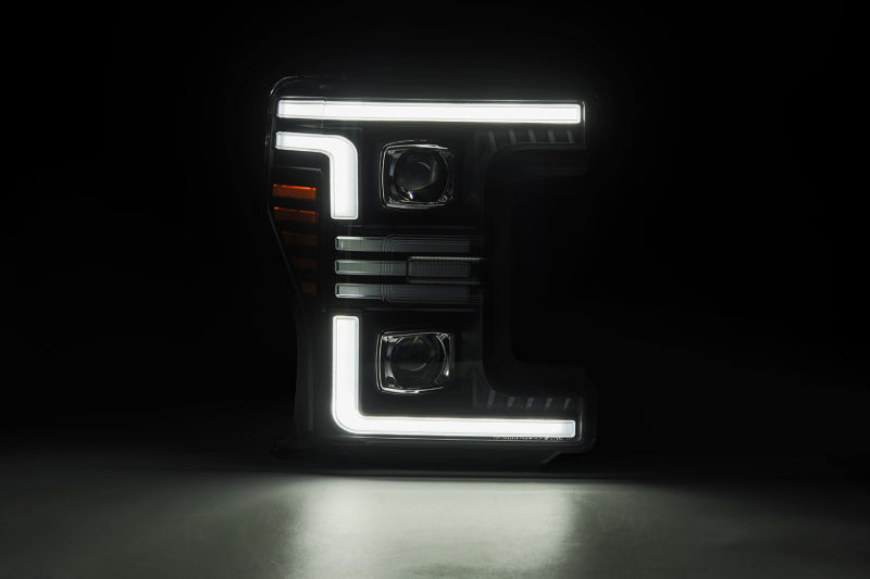 AlphaRex 17-19 Ford F-250/350/450/550 Super Duty PRO-Series Proj Headlights Alpha-Bk w/SS & DRL 880320 *Discontinued