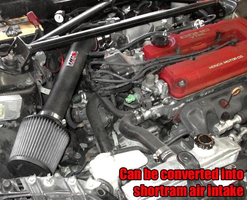 HPS Cold Air Intake Kit 1992-1995 Honda Civic SOHC D Series DOHC B Series, Converts to Shortram, Polish